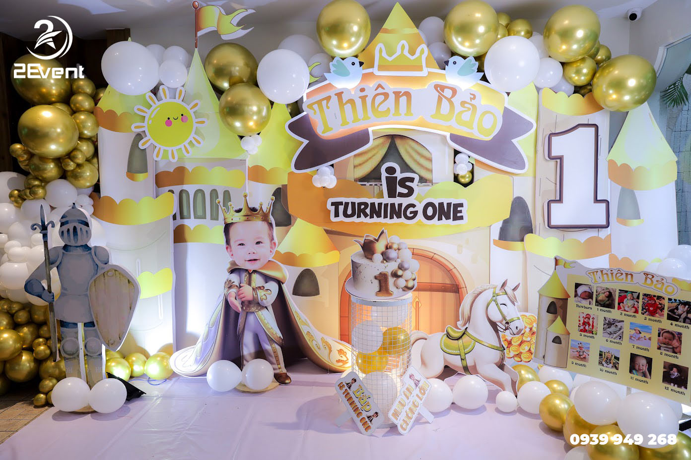 Trang Trí thôi nôi Cho Bé Trai Hoàng Tử tại nhà hàng quận 3